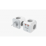 Tinklo šakotuvas (kubas) 220V su 4 lizdais + 2xUSB C + 2xUSB  20W su jungikliu Wozinsky WKZ-4B